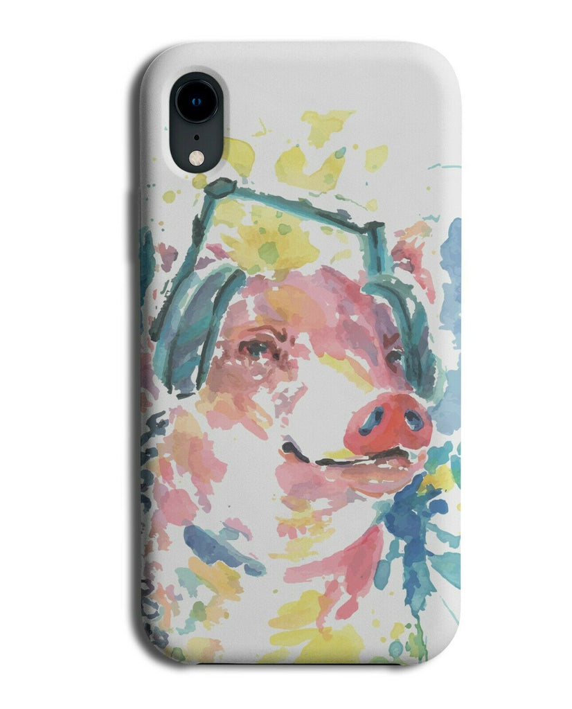 DJ Pig Oil Painting Phone Case Cover Drawing Pigs Piggy Headphones Art Work E395