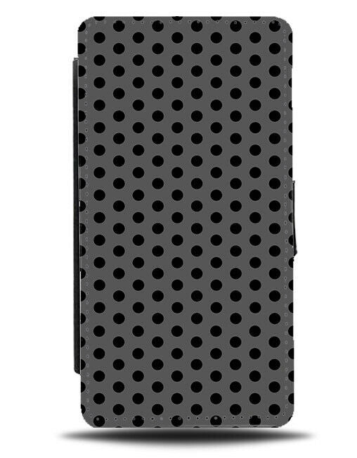 Black and Grey Small Polka Dots Flip Wallet Case Dot Dotted Patterning G575