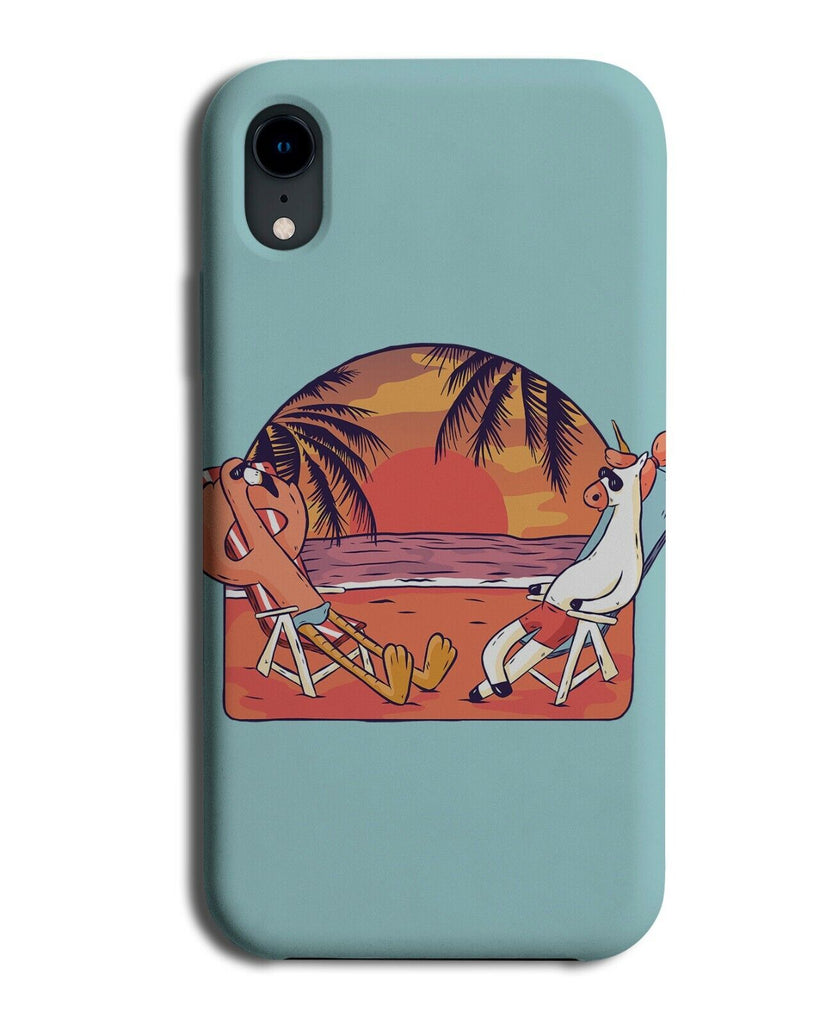Unicorn and Flamingo Sunbathing Phone Case Cover Sunbath Sunburnt Holiday J403