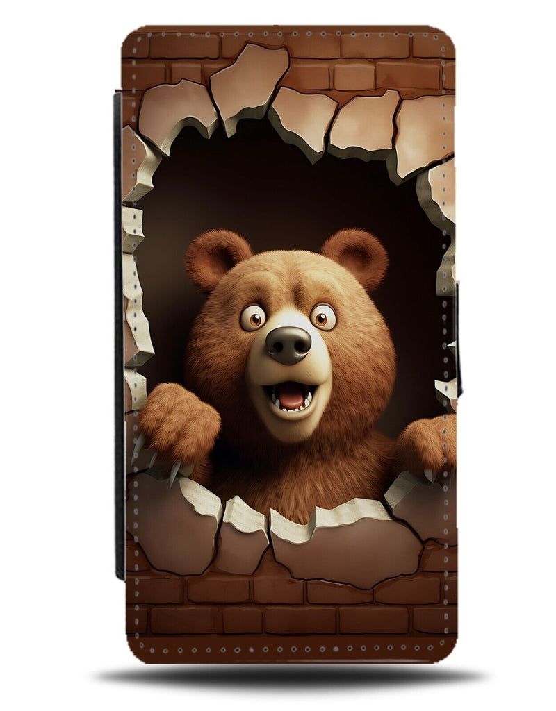 Funny Teddy Bear Flip Wallet Case Bears Teddies Brown Novelty Style Wall CV63