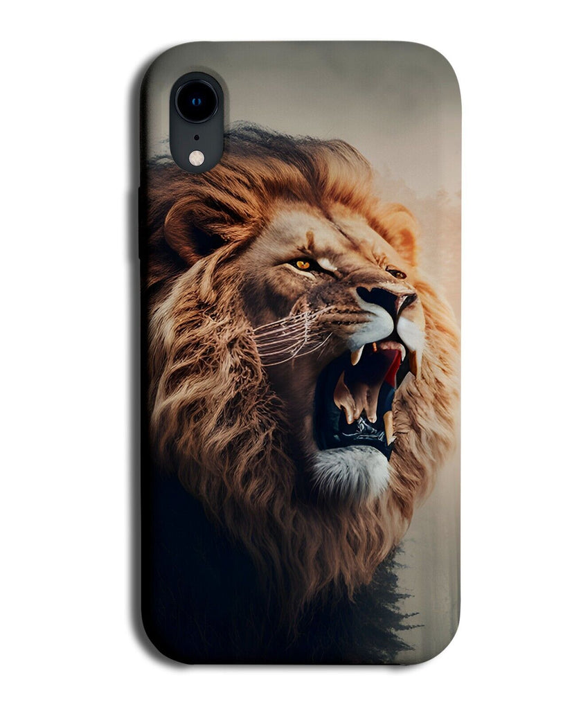 Roaring Lions Face Phone Case Cover Roar Lion Growl Angry Scary Head Male AW01