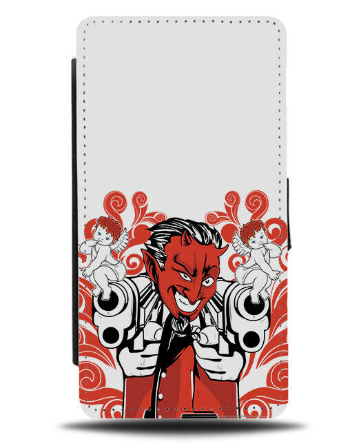 The Gangster Devil Flip Wallet Phone Case Picture Cartoon Red Satan Pop Art E132