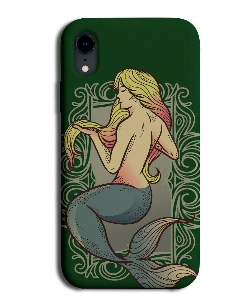 Vintage Mermaid & Mirror Phone Case Cover Retro Underwater Ocean Mermaid J740