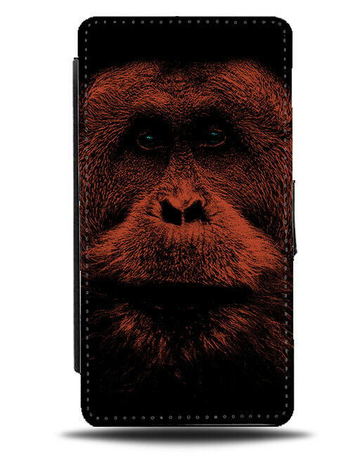 Black and Orange Orangutan Flip Wallet Phone Case Monkey Stylish Nature E428