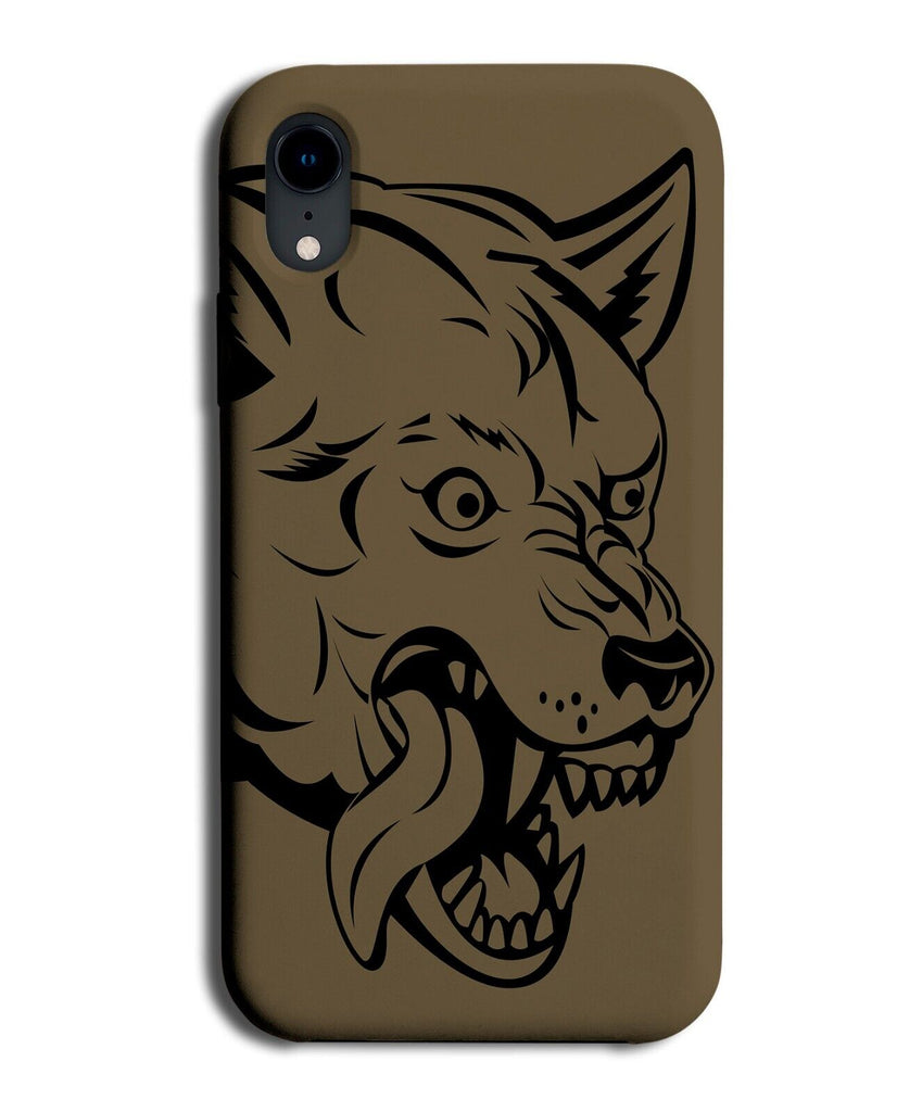 Angry Wolf Head Brown Phone Case Cover Face Anger Furious Grey Wolf's Wolves 744