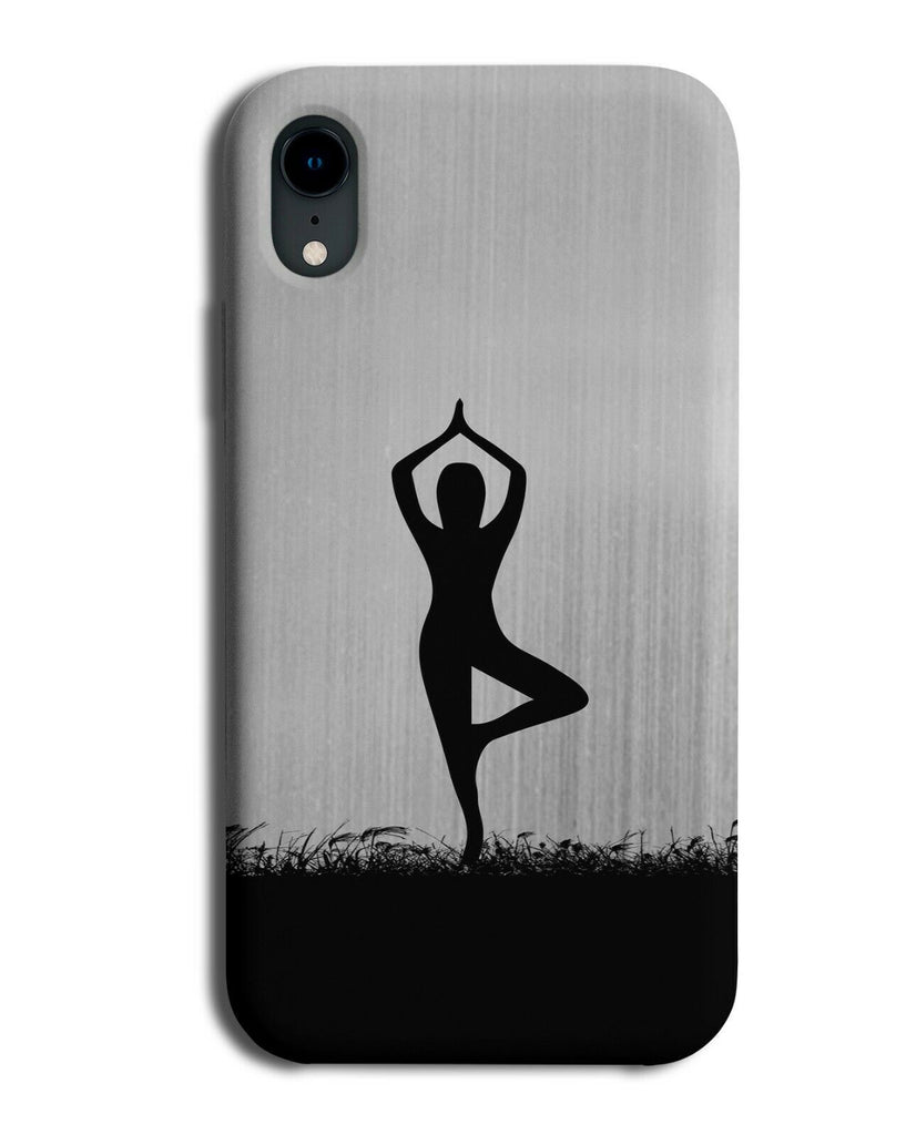 Yoga Phone Case Cover Meditation Meditator Womens Gift Silver Grey Coloured i709