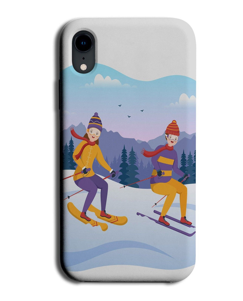 Skiing Couple Phone Case Cover Couples Relationship Ski's Ski Skiers Resort Q458