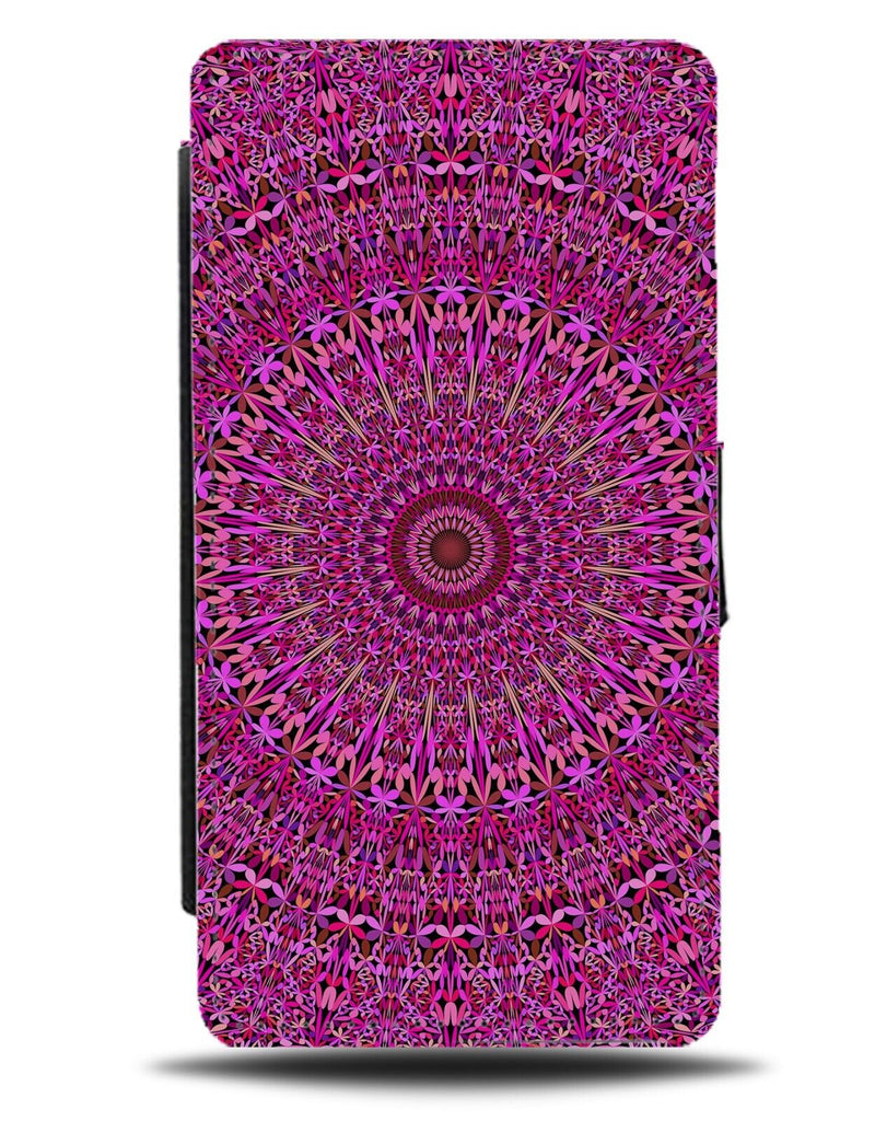 Purple and Pink Mandala Pattern Flip Wallet Case Peace Mandalas Circles CN25