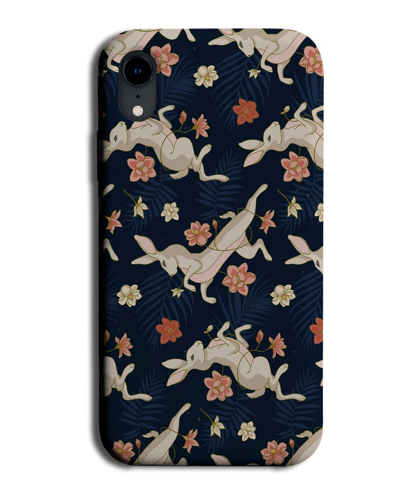 Rabbits and Flowers Phone Case Cover Floral Design Style Rabbit Bunny P746