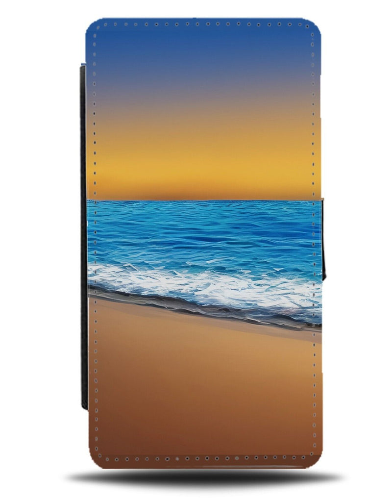 Ocean Tyde Oil Painting Flip Wallet Case Tide Shore Line Sea Beach Front CW90