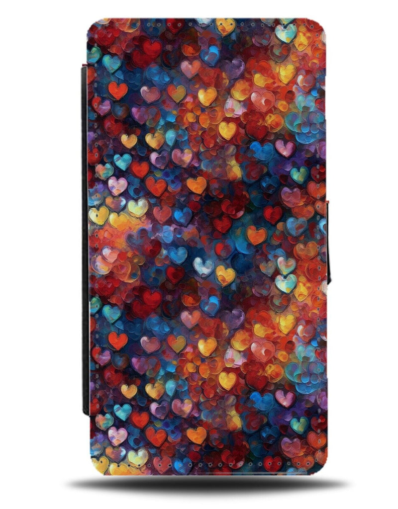 Rustic Love Hearts Pattern Flip Wallet Case Rust Colour Rusty Style Shapes CU62