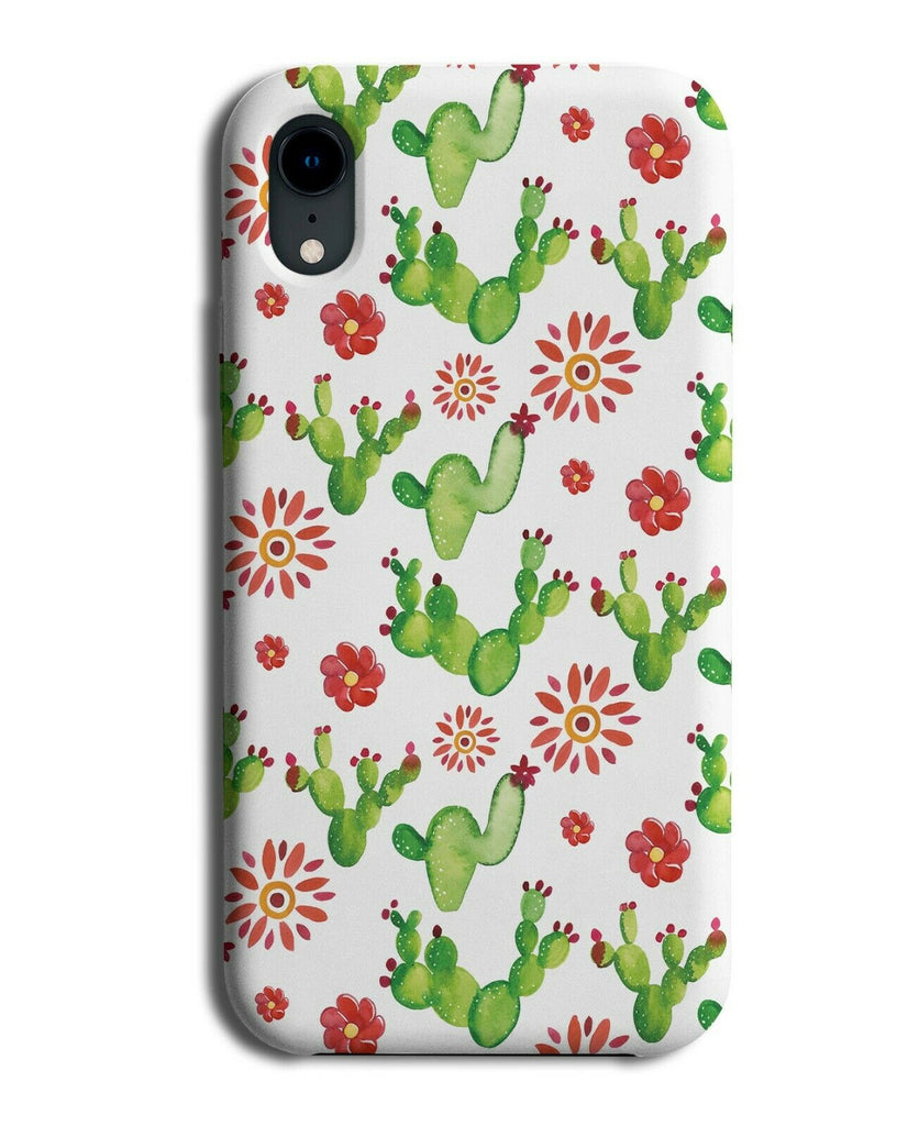 Cactus Drawing Phone Case Cover Plant Pot Pattern Green Oil Painting Flower F768
