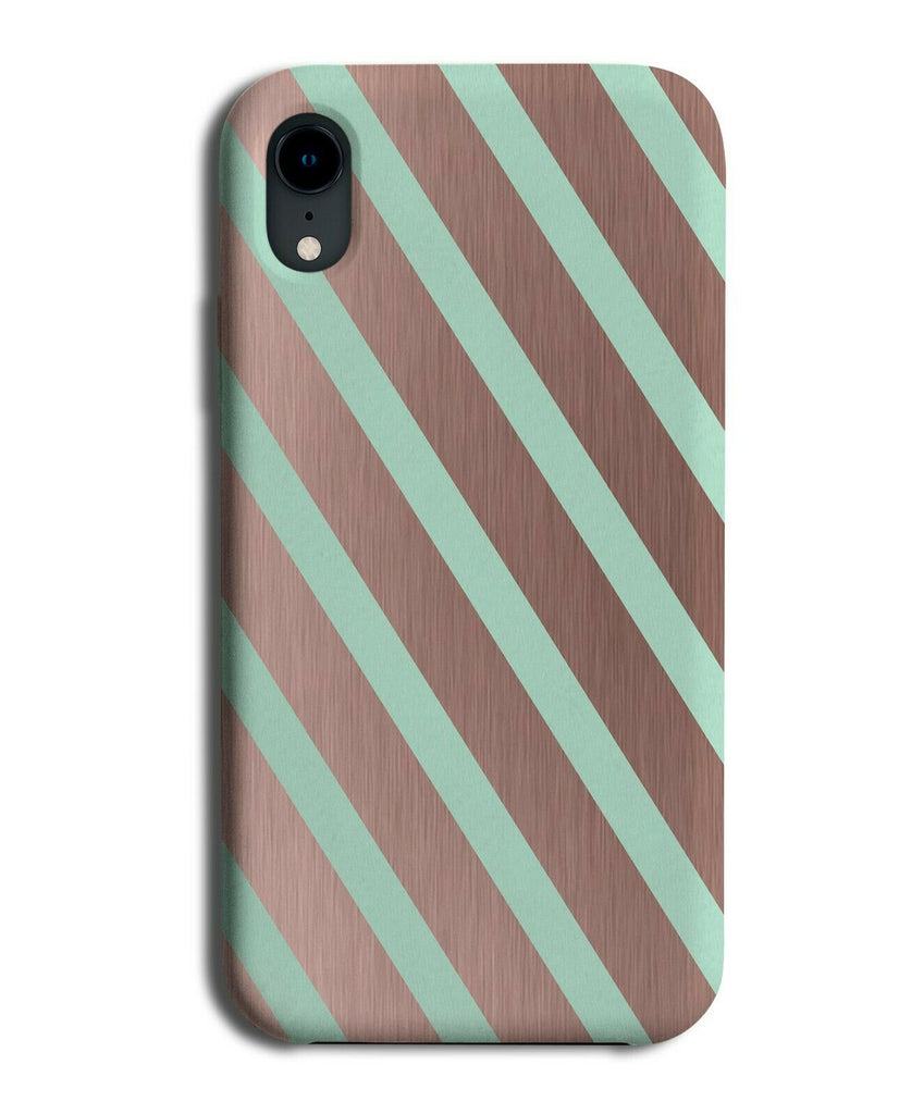 Rose Gold & Mint Green Stripes Phone Case Cover Striped Light Pastel Pale i841