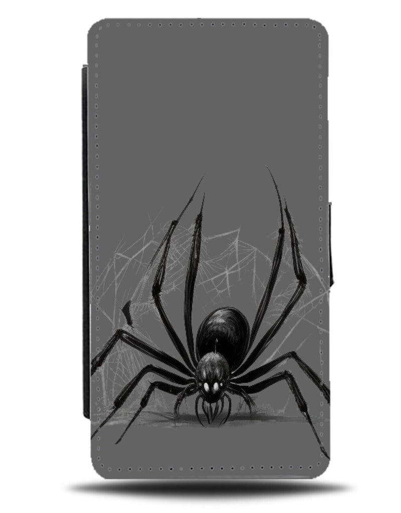 Spider Flip Wallet Case Black Halloween Spiders Legs Web Arachnophobia DH17