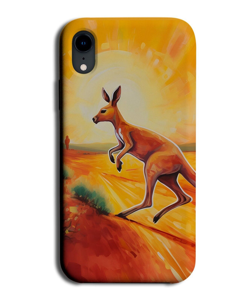 Kangaroo In The Outback Phone Case Cover Australian Road Kangaroos Hopping DB06