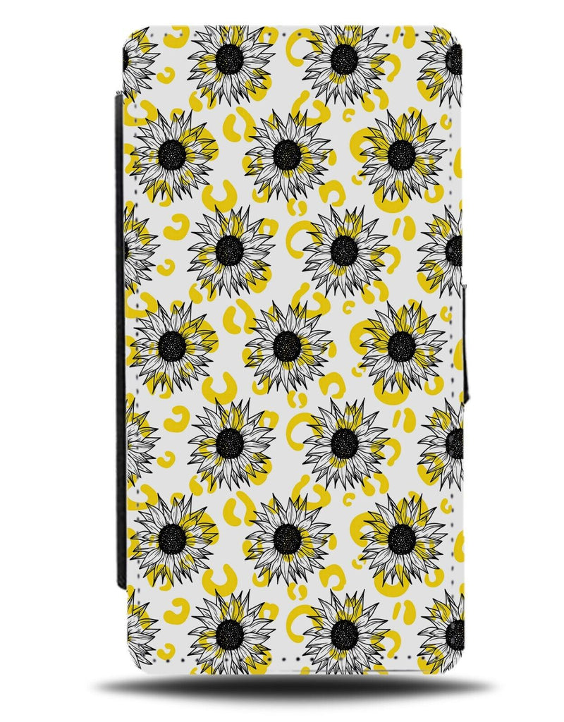 Sunflower Summer Pattern Flip Wallet Case Print Flowers Sketch Artwork Sun AC13