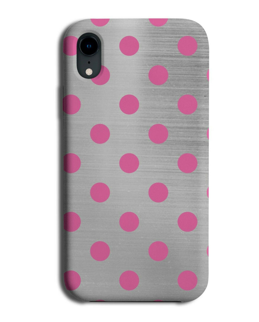 Silver & Hot Pink Spotted Phone Case Cover Dots Spotty Spots Colour Design i500
