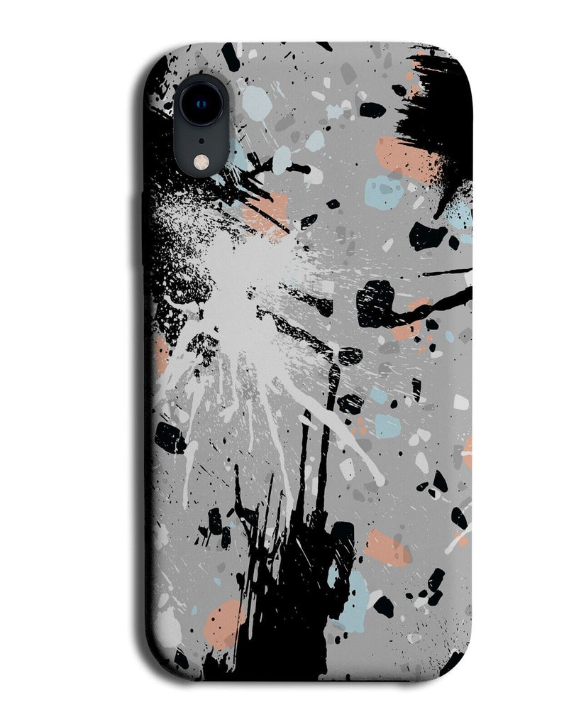 Grey Paint Splatters Phone Case Cover Splat Marks Stylish Modern Art Q453B