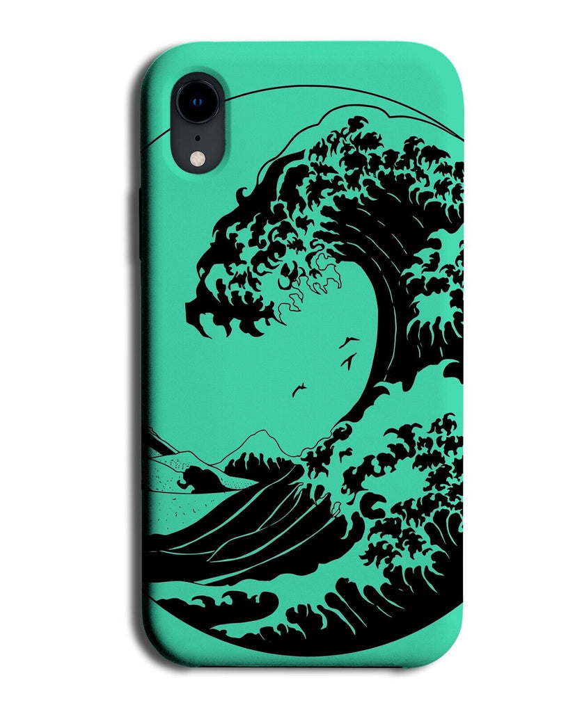 Mint Green Japanese Wave Phone Case Cover Waves Large Japan Anime Asian AA80