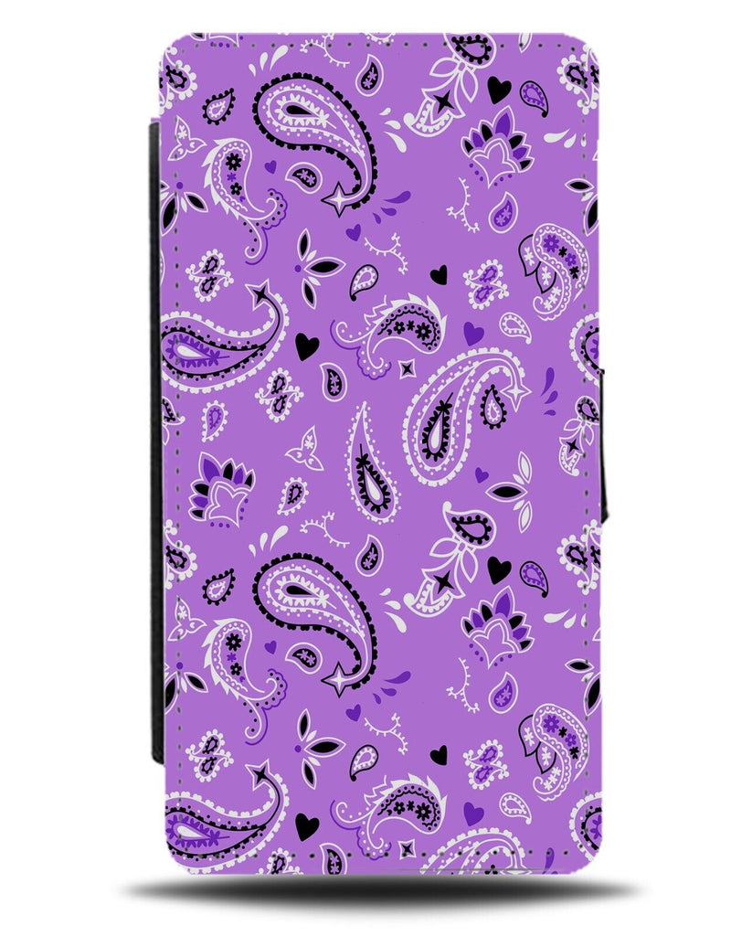 Lilac Purple Paisley Shapes Flip Wallet Case Paisleys Indian Tribal Violet DB36