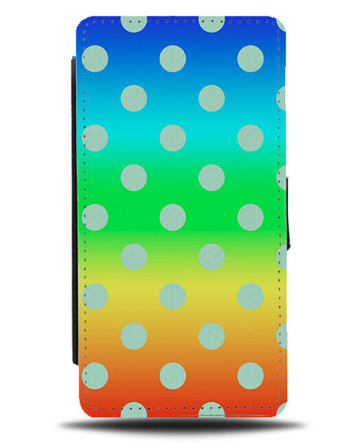 Multicoloured and Mint Green Polka Dot Flip Cover Wallet Phone Case Light i469