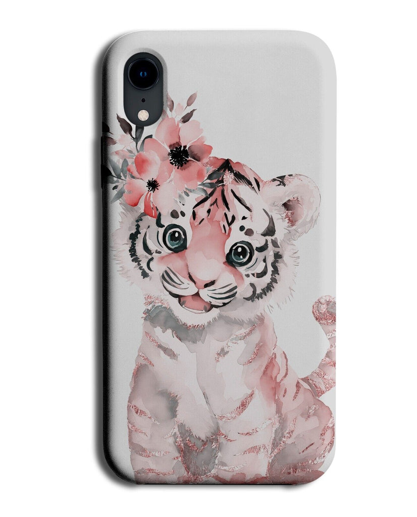 Rose Gold Tiger Cub In Flower Crown Phone Case Cover Tigers Baby Puppy Cute CC42