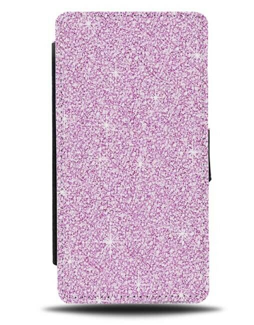 Lilac Purple Glitter Print Flip Wallet Case Printed Glittery Effect Violet F569