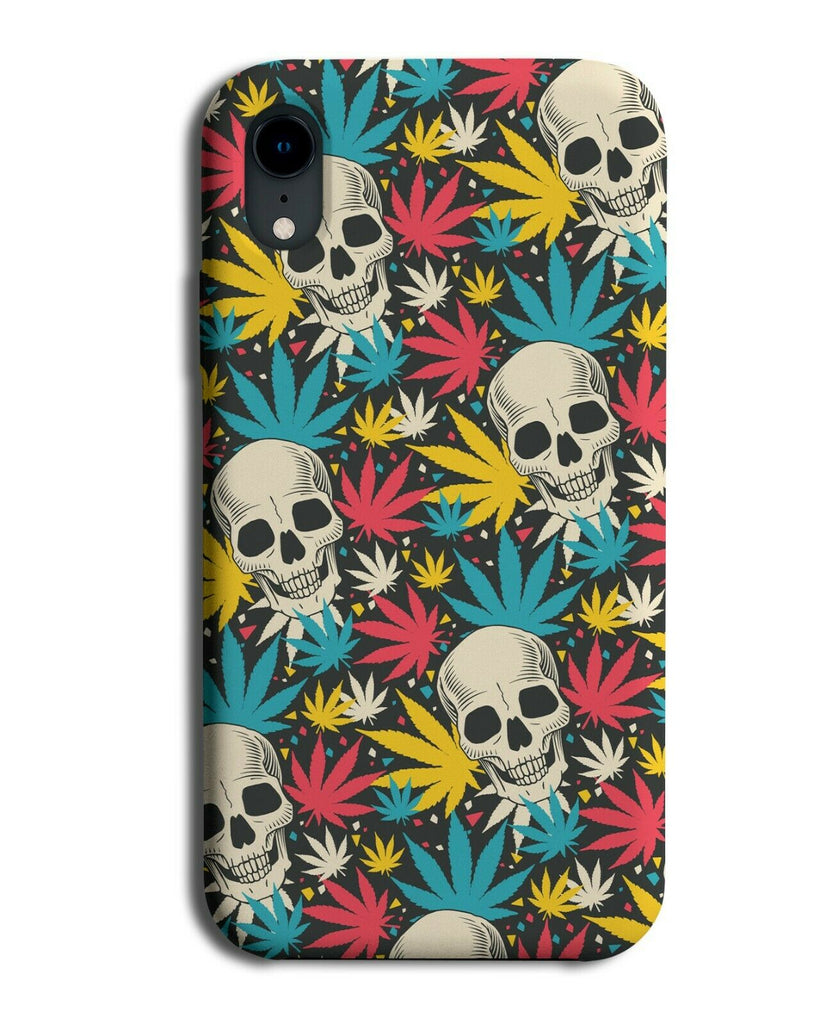 Colourful Skulls & Cannabis Leaves Phone Case Cover Weed Stoner Skull Leaf E623