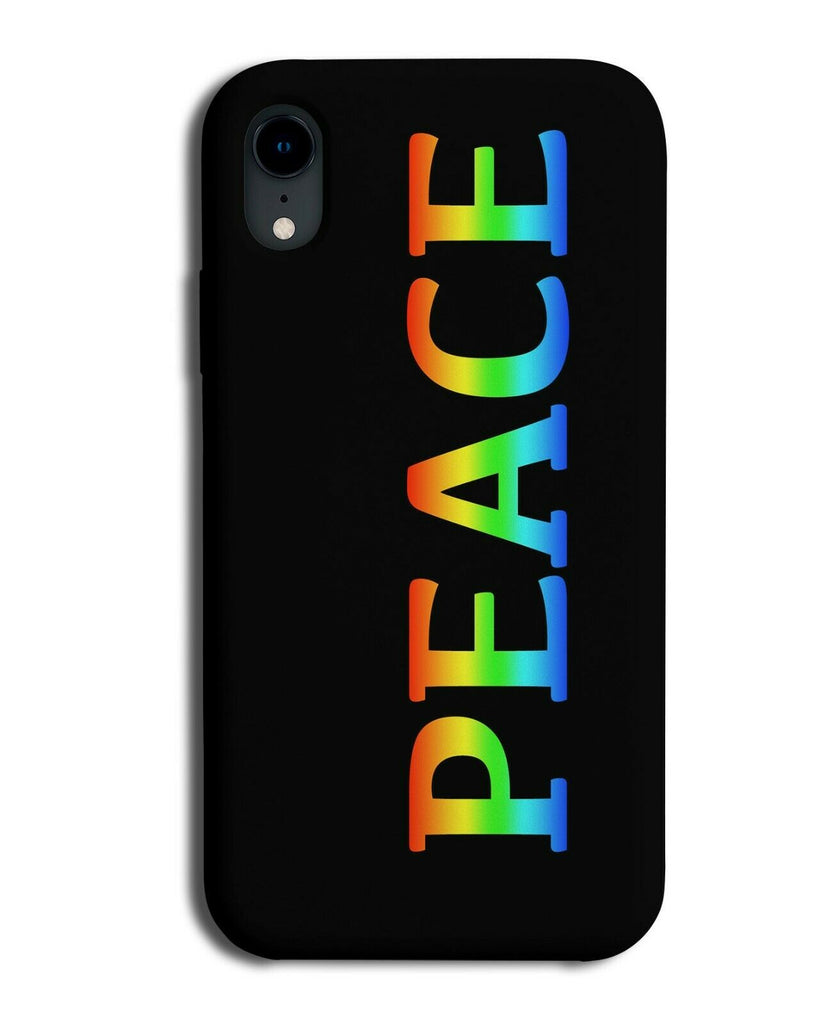 Multicoloured Peace Phone Case Cover Word Wording 60s Hippy B926