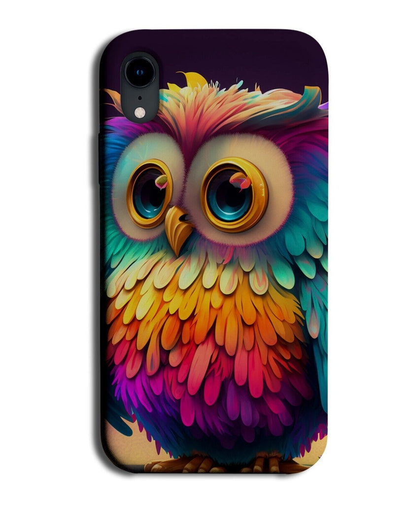 Colourful Owl Phone Case Cover Owls Rainbow Wings Animated Kids Style BJ22