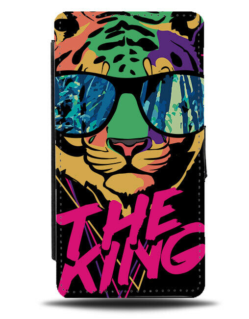 The Neon Raver Tiger King Flip Wallet Phone Case Colourful Tigers Rave DJ E120