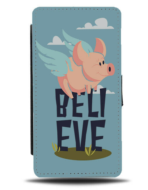 Flying Pigs Flip Wallet Phone Case Believe In Pig Fly Wings Angel Funny E474