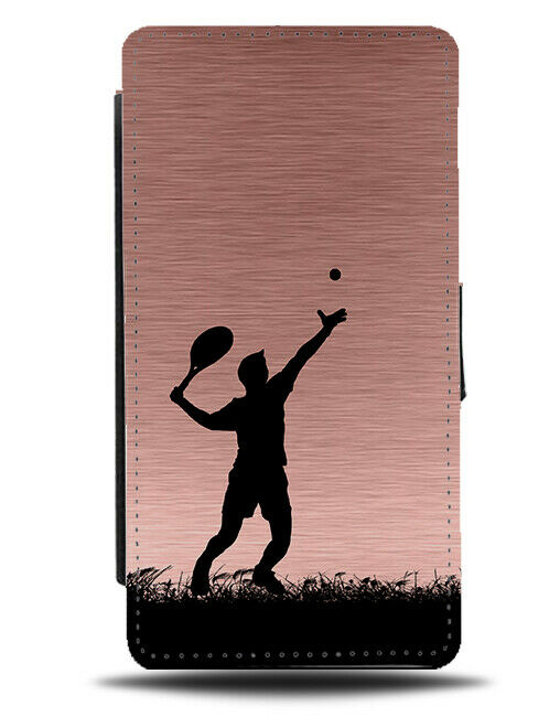 Tennis Flip Cover Wallet Phone Case Player Racket Ball Rose Gold Coloured i687