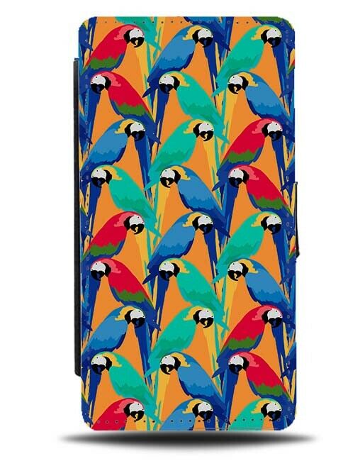 Colourful Abstract Parrot Art Flip Wallet Case Parrots Painting Bird Birds F526
