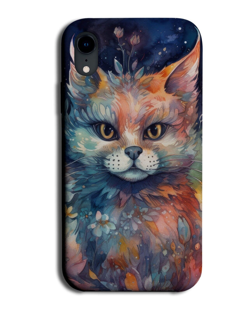 Dark Space Watercolour Cat Phone Case Cover Cats Face Angry Mysterious BE36