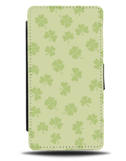 Shamrock Wallpaper Pattern Flip Wallet Case Shamrocks Republic Ireland G411