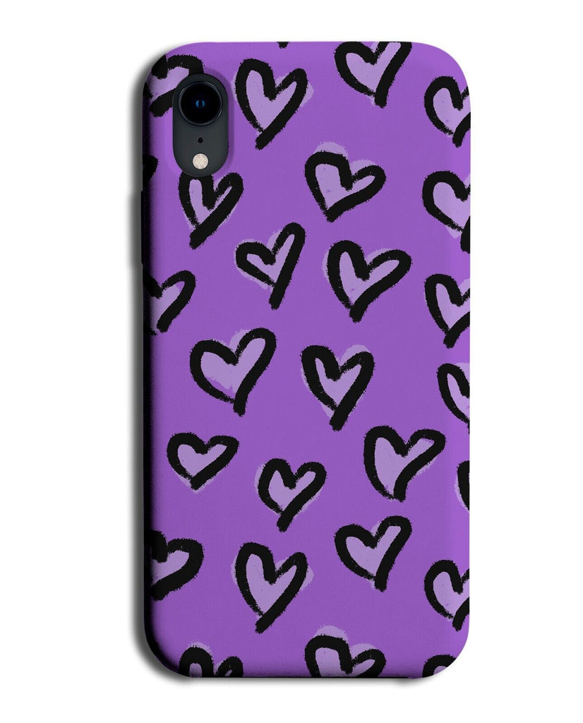 Purple Love Heart Doodles Phone Case Cover Doodle Hand Drawn Shapes Shapes CK57