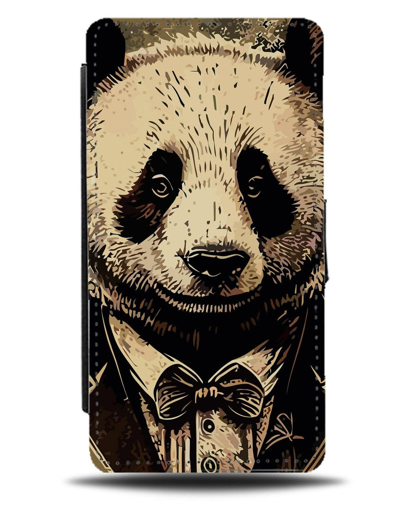 Stylish Panda In A Suit Picture Flip Wallet Case Pandas Gangster Funny AA29