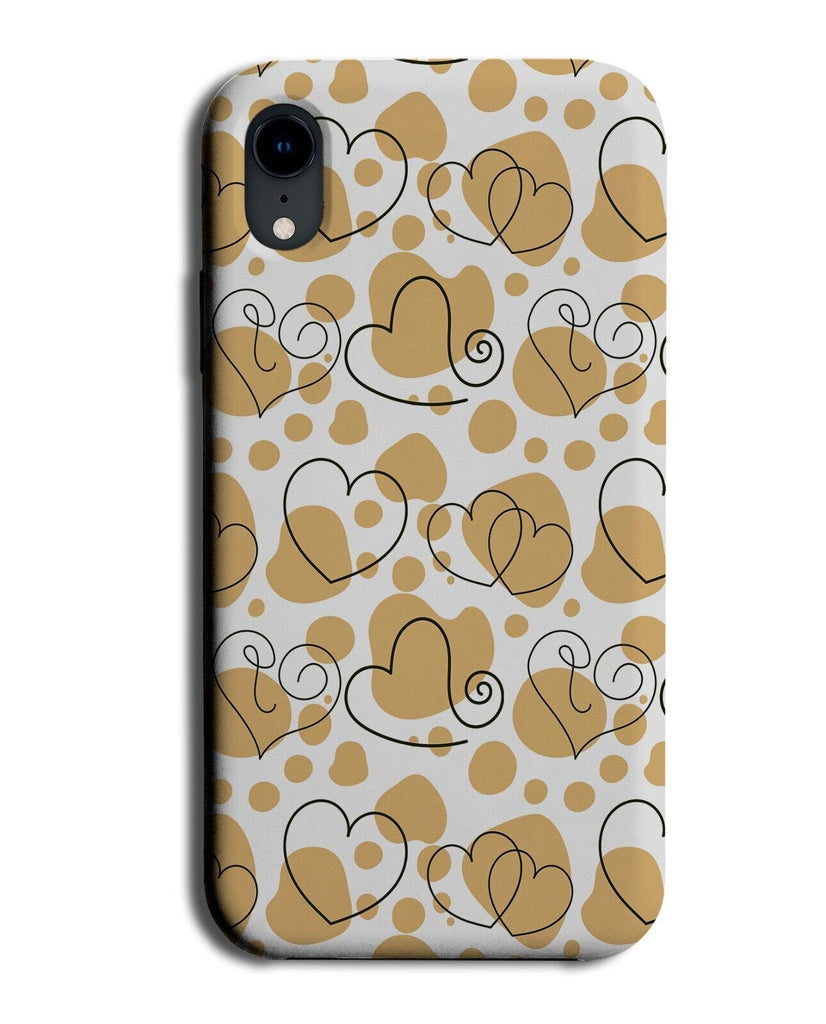 Gold Love Hearts Pattern Phone Case Cover Shape Shapes Golden Sandy Sand BC21