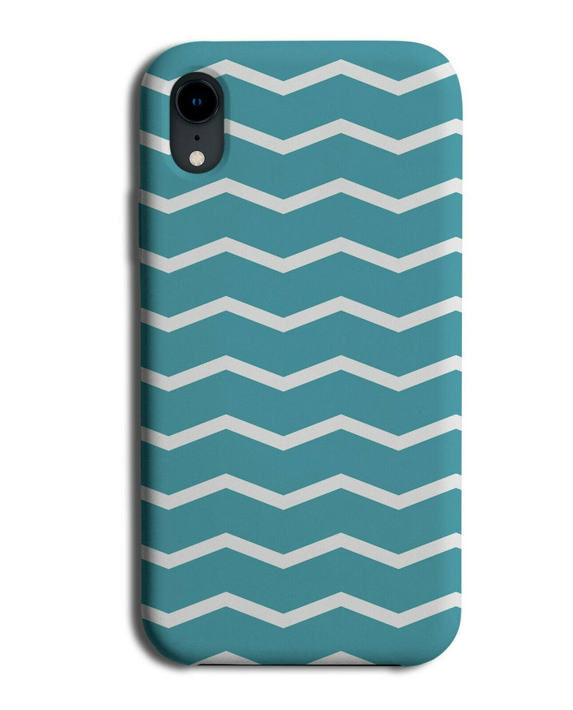 Turquoise Green Zigzag Stripes Phone Case Cover Striped Zig Zag Pattern G526