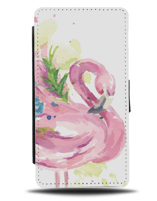 Flamingo Oil Painting Flip Wallet Phone Case Painter Drawing Artistic Print E234