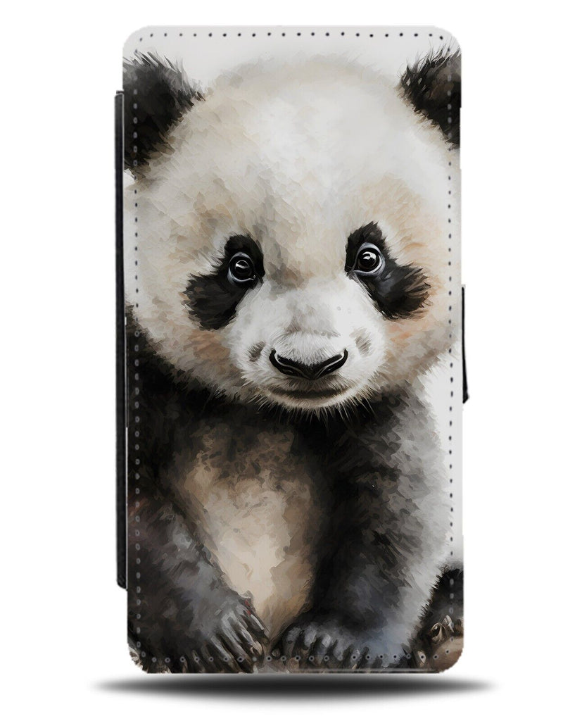 Baby Panda Bear Watercolour Picture Flip Wallet Case Pandas Photo China AX70