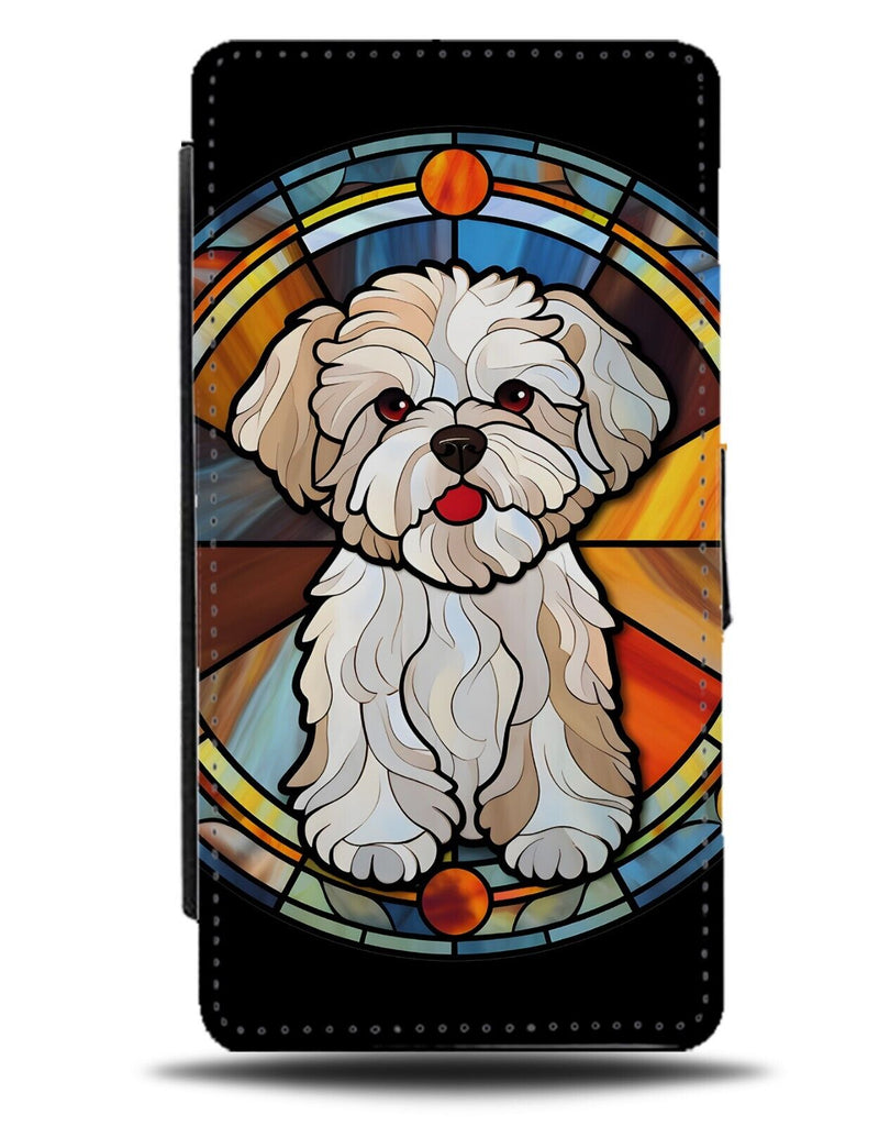 Stained Glass Design Maltese White Dog Flip Wallet Case Dogs Type Breed DD52