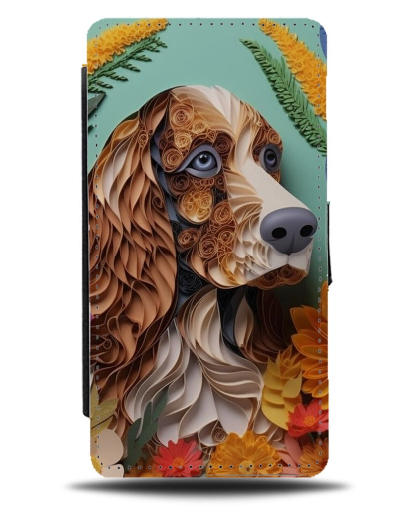 Funky English Cocker Spaniel Flip Wallet Case Dog Dogs Artwork Art Breed CY13