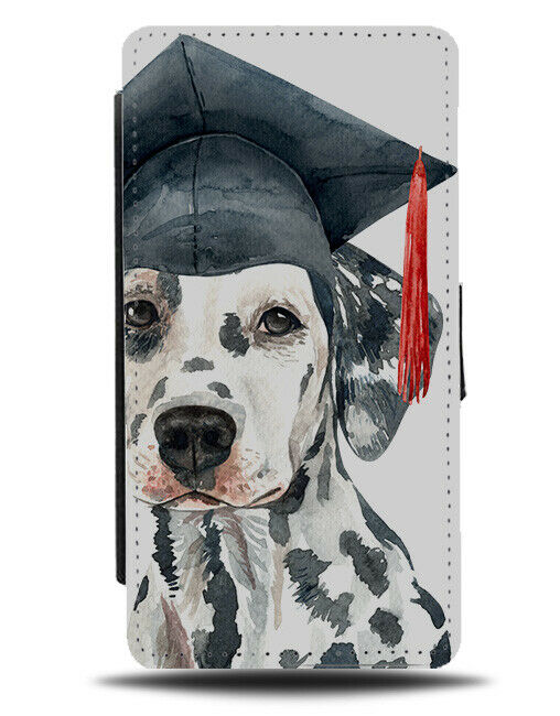 Dalmatian Flip Wallet Phone Case Dog Graduate Teacher Graduation Hat Funny K537