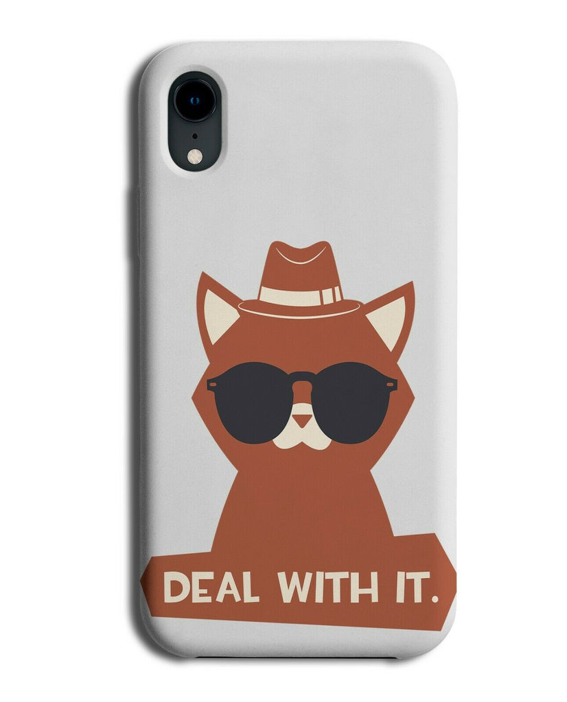 Deal With it Gangster Cat Phone Case Cover Thug Life Detective Hat E493