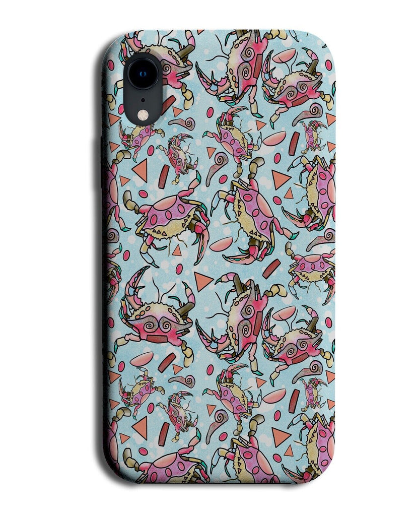 Pink Crabs Phone Case Cover Crab Shells Claws Coloured Blue Marine Life CZ79