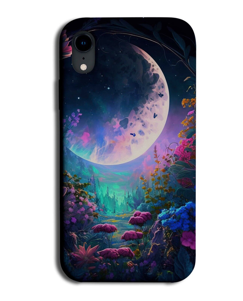 Magical Flower Gardens Phone Case Cover Floral Full Moon Night Sky FLowery BT95