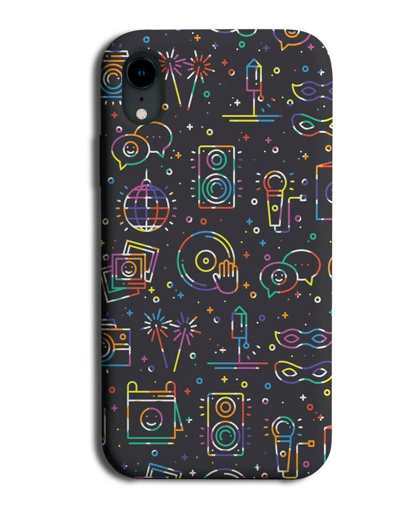 Black and Multicoloured Party Drawings Phone Case Cover Drawing Picture F222