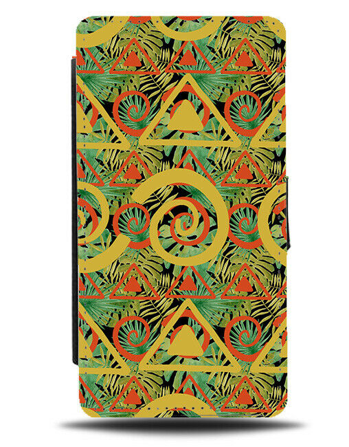 African Shapes Flip Wallet Case Geometric Design Africa Swirls Stylish E715